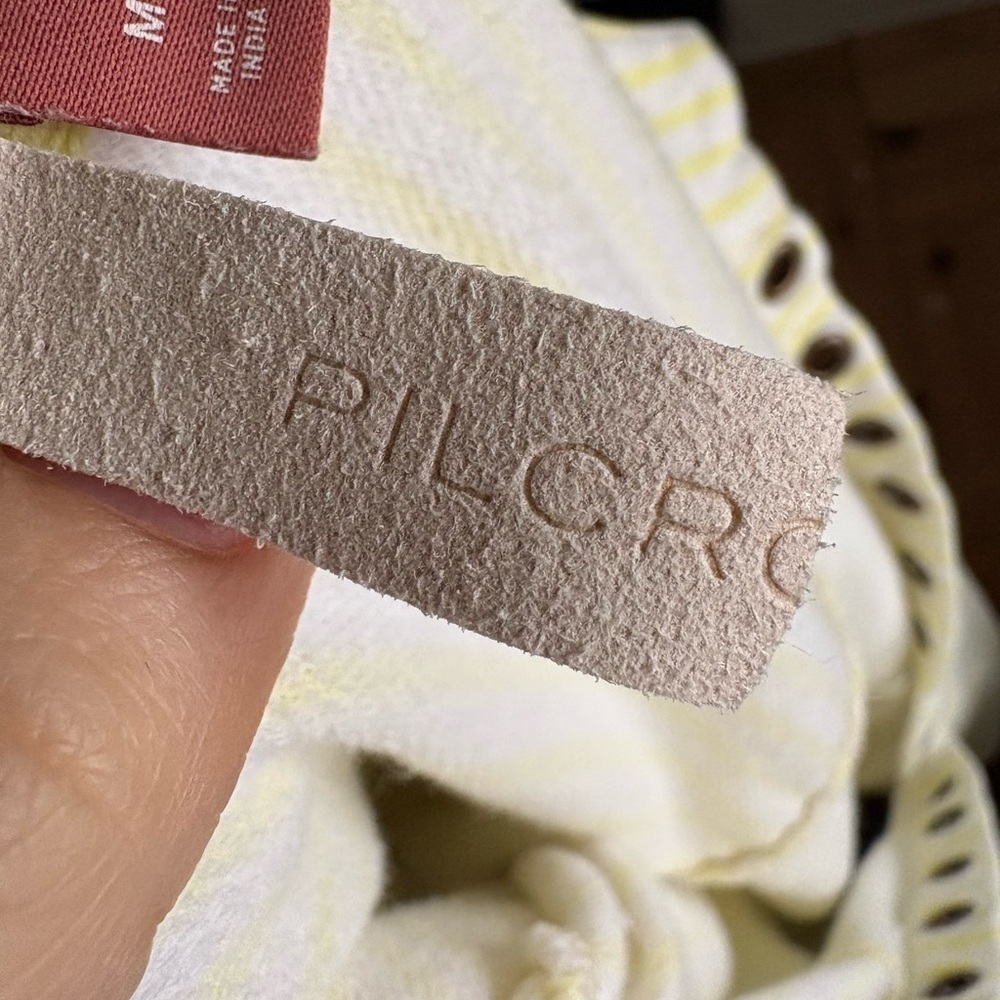 Pilcro Spiced Henley Sweatshirt, Anthropologie, size M Yellow & White - Picture 6 of 14